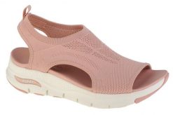 Sandały damskie, Skechers Arch Fit–City Catch. Brązowe sandały damskie Skechers, bez wzorów, z materiału, bez obcasa, bez zapięcia. Za 469.99 zł.
