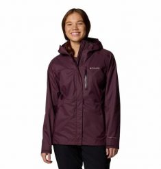 COLUMBIA Kurtka damska Pouring Adventure III Jacket moonvista-S. Fioletowe kurtki sportowe damskie Columbia, s, bez wzorów, z materiału, bez ramiączek, trekkingowe. Za 428.10 zł.
