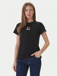 Guess Jeans T-Shirt W6GI45 K8HM0 Regular Fit. Czarne t-shirty damskie Guess Jeans, xl, z aplikacjami, z bawełny, bez kołnierzyka, bez ramiączek. Za 104.99 zł.