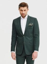 PAKO LORENTE - Zielona marynarka garniturowa. Zielone garnitury męskie Pako Lorente, m, bez wzorów, z elastanu, młodzieżowe. Za 999.99 zł.