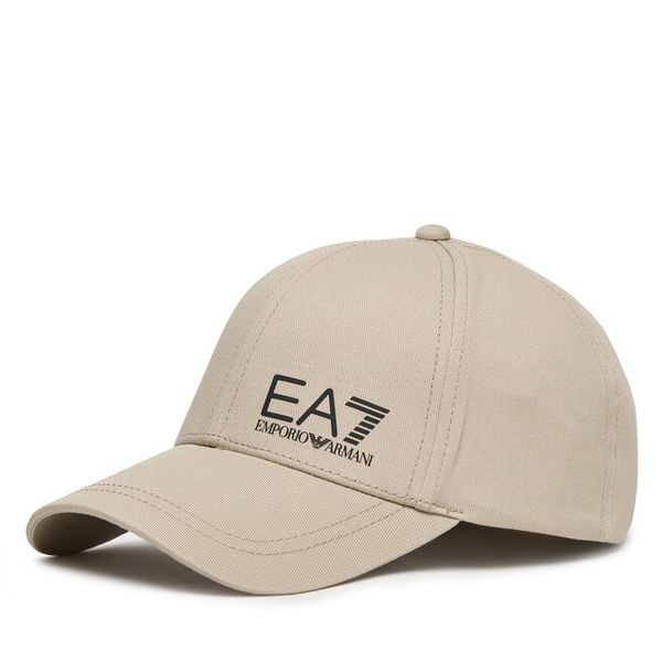 Czapka z daszkiem EA7 Emporio Armani. Brązowe czapki damskie EA7 Emporio Armani, bez wzorów. Za 179.99 zł.