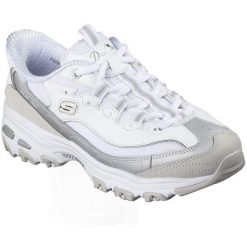 Buty sportowe damskie Skechers D Lites smooth Nostalgia. Białe obuwie sportowe damskie Skechers, bez wzorów, ze skóry, bez zapięcia, na fitness i siłownię. Za 590.00 zł.