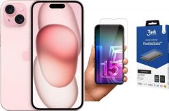 Smartfon Apple iPhone 15 256GB Pink (MTP73) + FlexibleGlass. Różowe smartfony Apple. Za 3,691.00 zł.