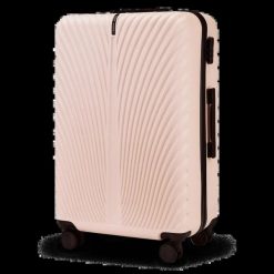 Walizka DUŻA WINGS SWAN 2.0 28" PINK. Czerwone walizki damskie Wings, bez wzorów, z materiału, duże. Za 259.90 zł.