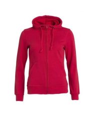 Clique Basic Hoody Full Zip Women - damska bluza z kapturem na zamek – red. Czerwone bluzy damskie CLIQUE, s, bez wzorów, z bawełny, bez ramiączek, z kapturem. Za 187.61 zł.