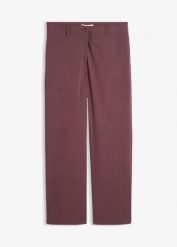 Spodnie z bengaliny z mieszanki wiskozy. Fioletowe spodnie materiałowe damskie bonprix, bez wzorów, z materiału, eleganckie. Za 124.99 zł.