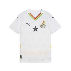 Młodzieżowa koszulka domowa Ghana 2025 PUMA White Pelé Yellow. Biała bluzki damskie Puma, m, bez wzorów, młodzieżowe, bez kołnierzyka, bez ramiączek. Za 329.00 zł.