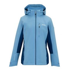 Damska Kurtka Wodoodporna Bosfield. Niebieskie kurtki sportowe damskie Regatta, bez wzorów, bez ramiączek, bez kaptura, trekkingowe. Za 388.99 zł.