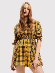 Desigual Sukienka koszulowa Verona 22WWVW69 Żółty Regular Fit. Żółte sukienki damskie Desigual, l, bez wzorów, z bawełny, bez kołnierzyka, bez ramiączek, koszulowe. Za 309.99 zł.