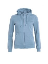 Clique Basic Hoody Full Zip Women - Lekka bluza z kapturem – light blue. Niebieskie bluzy damskie CLIQUE, xs, bez wzorów, z bawełny, bez ramiączek, z kapturem. Za 187.61 zł.
