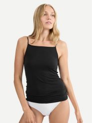 Triumph Top Beauty Layers 10227206 Czarny Slim Fit. Czarne topy damskie Triumph, m, bez wzorów, z wiskozy, bez kołnierzyka, bez ramiączek. Za 89.99 zł.