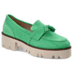 Zielone Półbuty Chebello Wygodne Skórzane Buty. Zielone półbuty damskie CheBello, na lato, bez wzorów, ze skóry, boho, bez obcasa, na płaskiej podeszwie, bez zapięcia. Za 439.00 zł.