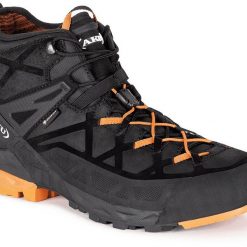 Buty trekkingowe męskie Aku Rock Dfs Mid Gtx. Czarne trekkingi męskie Viking, z gore-texu, za kostkę, bez zapięcia. Za 823.10 zł.