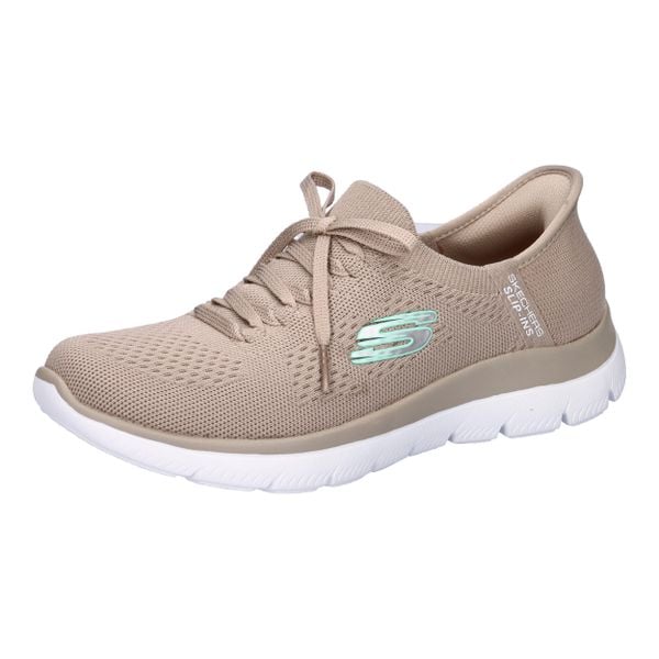 Buty sportowe Sneakersy damskie, Slip-Ins: Summits - New Daily. Szare obuwie sportowe damskie Skechers, bez wzorów, bez zapięcia, trekkingowe. W wyprzedaży za 330.15 zł.