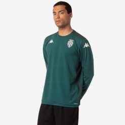 Bluza AS Monaco Aldren Pro 8 2024/25. Zielone bluzy męskie Kappa, bez wzorów, sportowe, bez ramiączek, bez kaptura. W wyprzedaży za 219.35 zł.