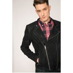 Jack & Jones - Kurtka skórzana Chester. Czarne kurtki męskie Jack & Jones, l, bez wzorów, z materiału, bez kaptura. W wyprzedaży za 379.90 zł.