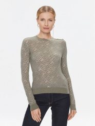 Guess Sweter W4RR28 Z3C90 Zielony Regular Fit. Zielone swetry nierozpinane damskie Guess, l, z aplikacjami, z syntetyku, bez kołnierzyka, bez ramiączek. Za 299.99 zł.