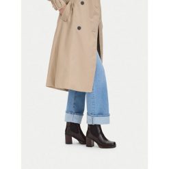 Botki GINO ROSSI. Brązowe botki damskie Gino Rossi, bez wzorów, bez obcasa, na słupku, bez zapięcia. Za 349.99 zł.