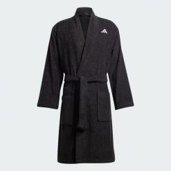 Szlafrok. Czarne szlafroki damskie Adidas, m, bez wzorów, bez ramiączek, bez kaptura. Za 329.00 zł.