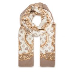 Szal Guess. Brązowe szaliki damskie Guess, z aplikacjami. Za 199.99 zł.