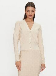 Marciano Guess Kardigan 4YGR37 5718Z Beżowy Regular Fit. Brązowe kardigany damskie Marciano Guess, xs, z aplikacjami, z wiskozy, bez kołnierzyka. Za 759.99 zł.