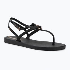 Sandały damskie Ipanema Atena. Czarne sandały damskie Ipanema, bez wzorów, z materiału, bez obcasa, bez zapięcia. Za 139.99 zł.