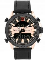 Zegarek Naviforce ZEGAREK MĘSKI NAVIFORCE - NF9114 - black/rosegold. Czarne zegarki męskie Naviforce, bez wzorów. Za 240.24 zł.