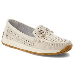 Półbuty damskie Artiker, cholewka ze skóry naturalnej pleciona struktura wsuwany fason, beżowe, 56C1852. Brązowe półbuty damskie Artiker, bez wzorów, ze skóry, bez obcasa, bez zapięcia. Za 199.00 zł.