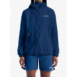 Kurtka przeciwwiatrowa damska Berghaus Pendower Wind Jkt Af. Niebieskie kurtki sportowe damskie Berghaus, bez wzorów, z softshellu, bez ramiączek, bez kaptura, trekkingowe. Za 500.49 zł.