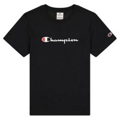 T-shirt Damski Markowy Rękaw. Czarne t-shirty damskie Champion, bez wzorów, casualowe, bez kołnierzyka, bez ramiączek. Za 143.99 zł.