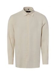 Nils Sundström koszula lniana Mężczyźni Modern Fit len (100%) beżowy, XXL. Brązowe koszule męskie Nils Sundström, m, bez wzorów, ze lnu, bez kołnierzyka, bez ramiączek. Za 229.95 zł.