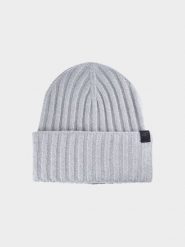 4F Czapka zimowa damska - szara M. Szare czapki damskie 4F, na zimę, bez wzorów, z elastanu, klasyczne. W wyprzedaży za 29.99 zł.