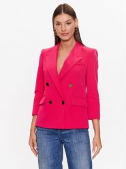 Elisabetta Franchi Marynarka GI-059-32E2-V550 Różowy Regular Fit. Czerwone marynarki i żakiety damskie Elisabetta Franchi, bez wzorów, z syntetyku, bez kołnierzyka, bez ramiączek. Za 1,379.00 zł.