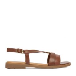 Sandały Lasocki. Brązowe sandały damskie Lasocki, bez wzorów, bez obcasa, na płaskiej podeszwie, bez zapięcia. Za 149.99 zł.