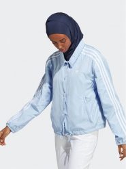 Adidas Kurtka przejściowa Adicolor Classics 3-Stripes Coach Jacket IC5480 Błękitny Loose Fit. Niebieskie kurtki damskie Adidas, xs, bez wzorów, z syntetyku, bez kaptura. Za 429.99 zł.