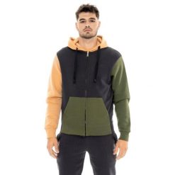 Bluza Herren-Winter-Kapuzens z Reißverschluss, Leone 1947 Color Block. Szare bluzy męskie LEONE 1947 APPAREL, bez wzorów, sportowe, bez ramiączek, bez kaptura. W wyprzedaży za 191.56 zł.