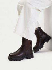 U.S. Polo Assn. Botki EO-SVETA003W/GYE1 Brązowy. Brązowe botki damskie U.S. Polo Assn., bez wzorów, ze skóry, bez obcasa, na płaskiej podeszwie, bez zapięcia. Za 299.99 zł.