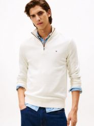 Tommy Hilfiger Sweter z zawartością kaszmiru Mężczyźni Bawełna biały, XXL. Białe swetry męskie Tommy Hilfiger, m, bez wzorów, z bawełny, bez kołnierzyka, bez ramiączek. Za 569.95 zł.