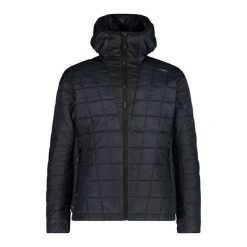 Kurtka z kapturem CMP Unlimitech. Brązowe kurtki męskie CMP, bez wzorów, z puchu, sportowe, z kapturem. Za 506.50 zł.