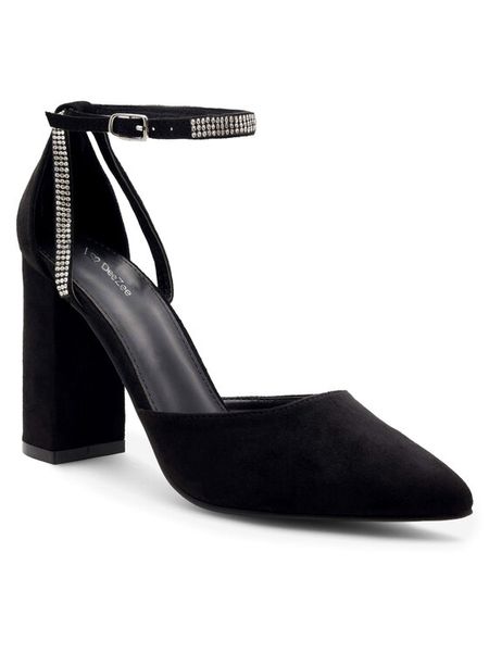 DeeZee Czółenka LISA KL-HT4587-21 Czarny. Czarne czółenka damskie DeeZee, bez wzorów, z materiału, bez obcasa, bez zapięcia. Za 129.99 zł.