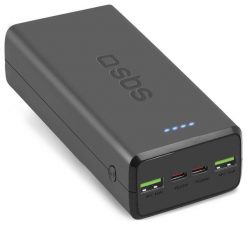 SBS TTBB30000PD20K 30000 mAh 2 x USB-C 2 x USB-A - czarny. Czarne powerbanki . Za 99.00 zł.