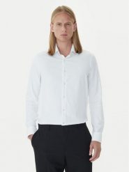 Calvin Klein Koszula LV019EU025 Biały Slim Fit. Białe koszule męskie Calvin Klein, m, bez wzorów, z syntetyku, biznesowe, bez kołnierzyka, bez ramiączek. Za 349.99 zł.