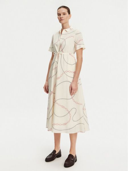 Tommy Hilfiger Sukienka koszulowa Voile WW0WW46009 Beżowy Regular Fit. Brązowe sukienki damskie Tommy Hilfiger, bez wzorów, z bawełny, bez kołnierzyka, bez ramiączek, koszulowe. Za 489.99 zł.