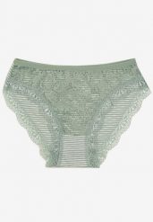 Miętowe Bawełniane Majtki Figi w Paski z Koronką Rilira. Zielone majtki damskie Born2be, z bawełny. Za 4.99 zł.
