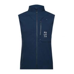 Bezrękawnik narciarski męski Maloja DompfaffM. Niebieskie bluzy męskie Maloja, na zimę, m, bez wzorów, sportowe, bez ramiączek, bez kaptura. Za 349.99 zł.