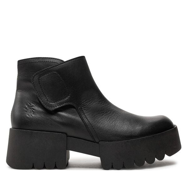Botki Fly London. Czarne botki damskie Fly London, bez wzorów, bez obcasa, na płaskiej podeszwie, bez zapięcia. Za 579.99 zł.