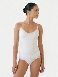 Ysabel Mora Podkoszulek 19459 Kremowy Slim Fit. Białe koszule nocne damskie ysabel mora, bez wzorów, z wiskozy, bez ramiączek. Za 109.99 zł.