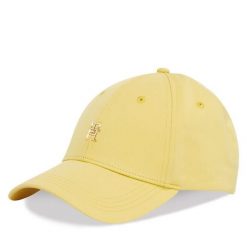 Czapka z daszkiem Tommy Hilfiger. Żółte czapki damskie Tommy Hilfiger, bez wzorów. Za 119.99 zł.
