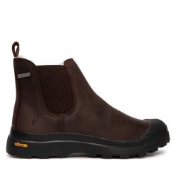 Sztyblety EMU Australia. Brązowe botki damskie Emu Australia, bez wzorów, bez obcasa, na płaskiej podeszwie, bez zapięcia. Za 819.99 zł.
