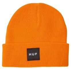 Czapka zimowa męska HUF Essential Box Logo Beanie. Brązowe czapki męskie HUF, na zimę, bez wzorów. W wyprzedaży za 67.00 zł.